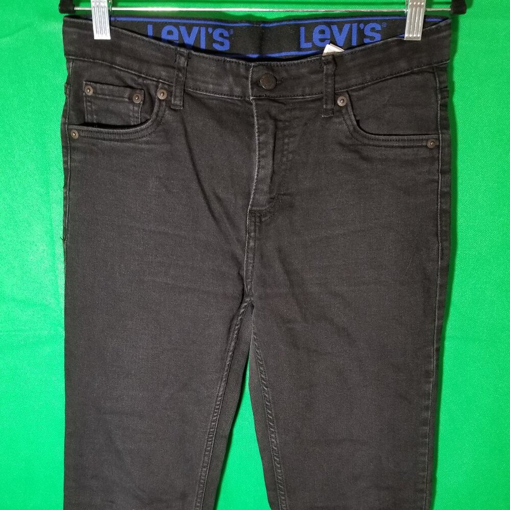502 Levis Jeans Size 18 Reg 29x31 Boys Black Casual Blue Band Back 2 School EUC